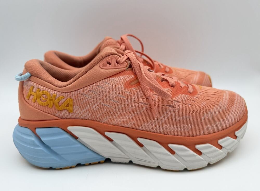 Hoka One One Gaviota 4 Orange Running Shoes Women’s Size 8.5 Peach Parfait